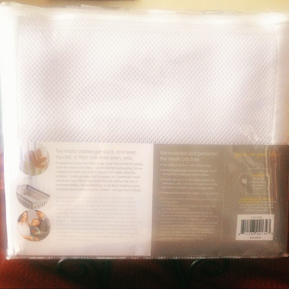 New BreathableBaby Classic Mesh Crib Liner - White - Picture 3 of 5
